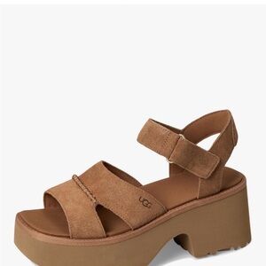 UGG Women's Brown Suede Platform Sandals